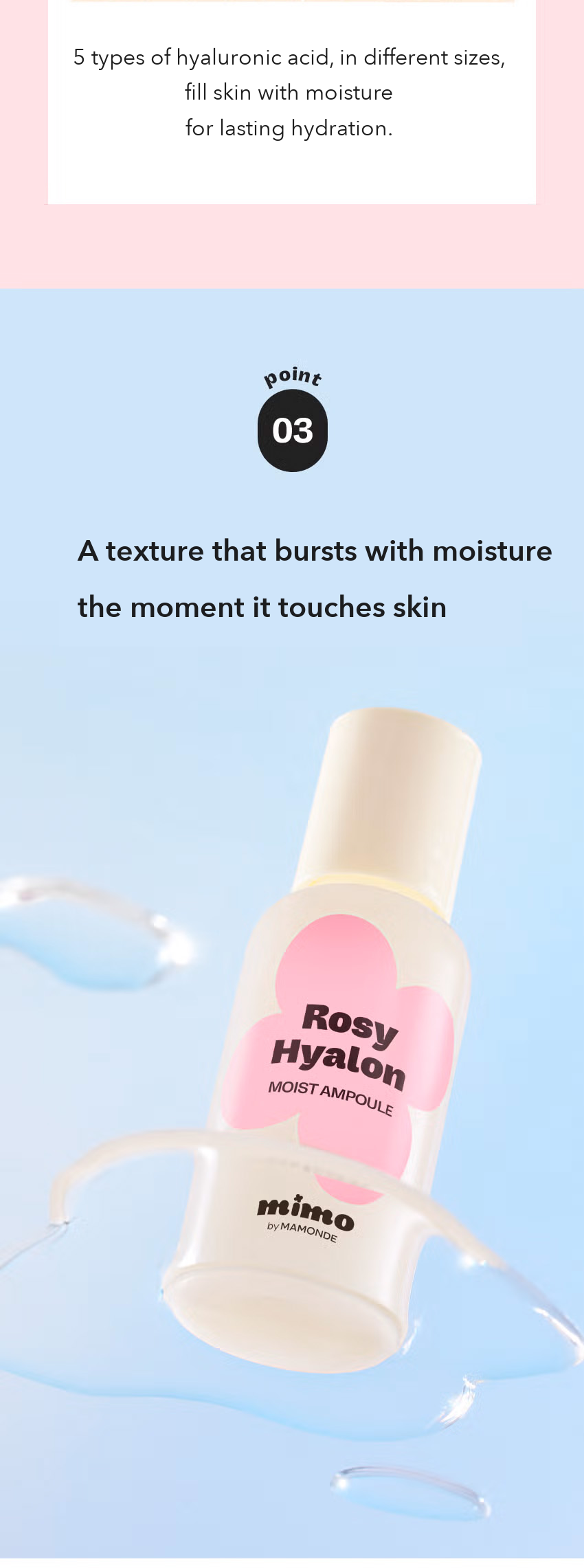 MIMO by MAMONDE Rosy-Hyalon Moisture Ampoule detail 9