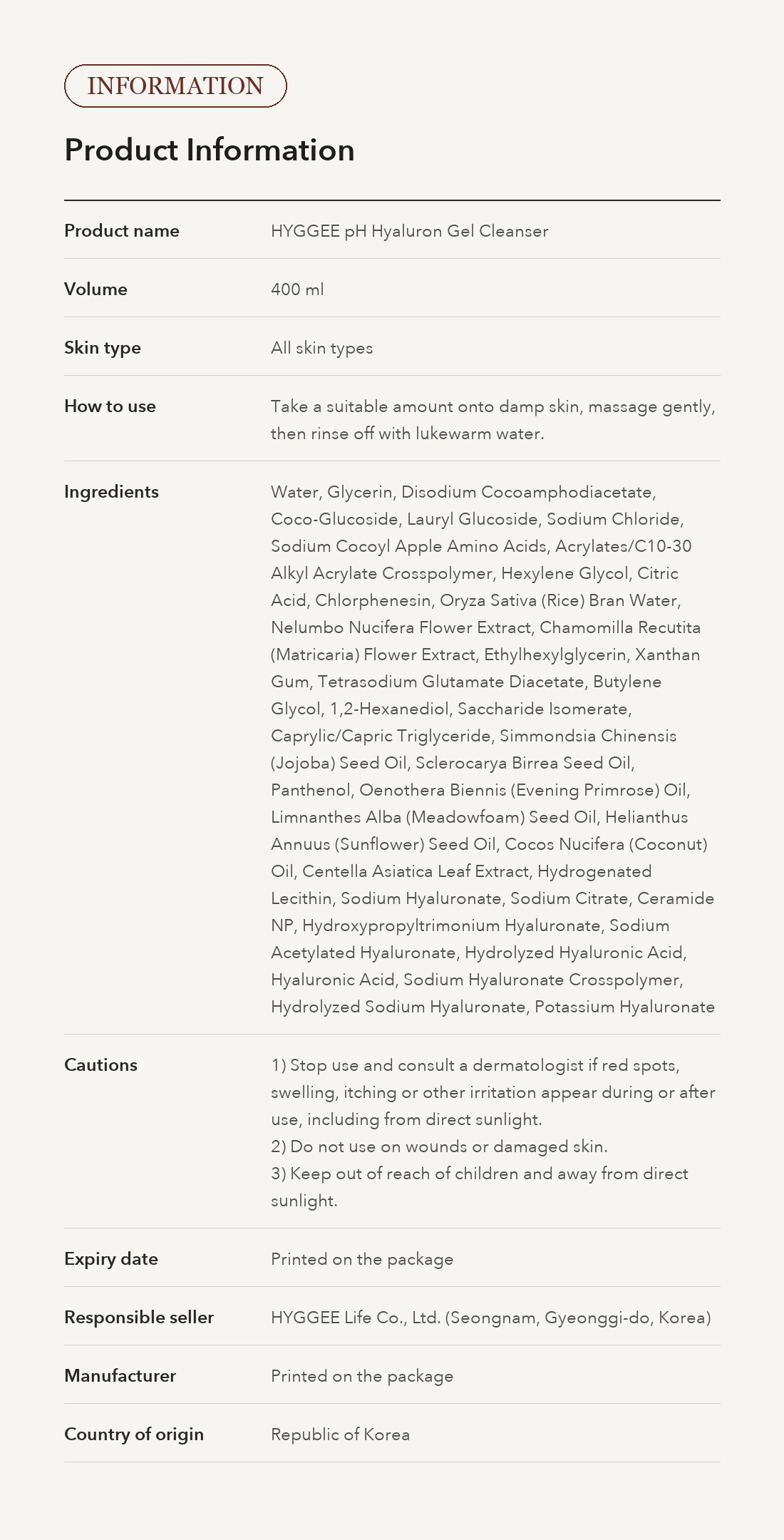 HYGGEE pH Hyaluron Gel Cleanser detail 27