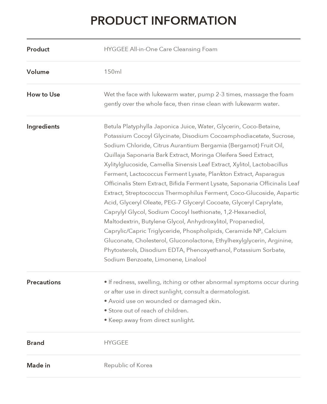 HYGGEE All-In-One Care Cleansing Foam detail 18