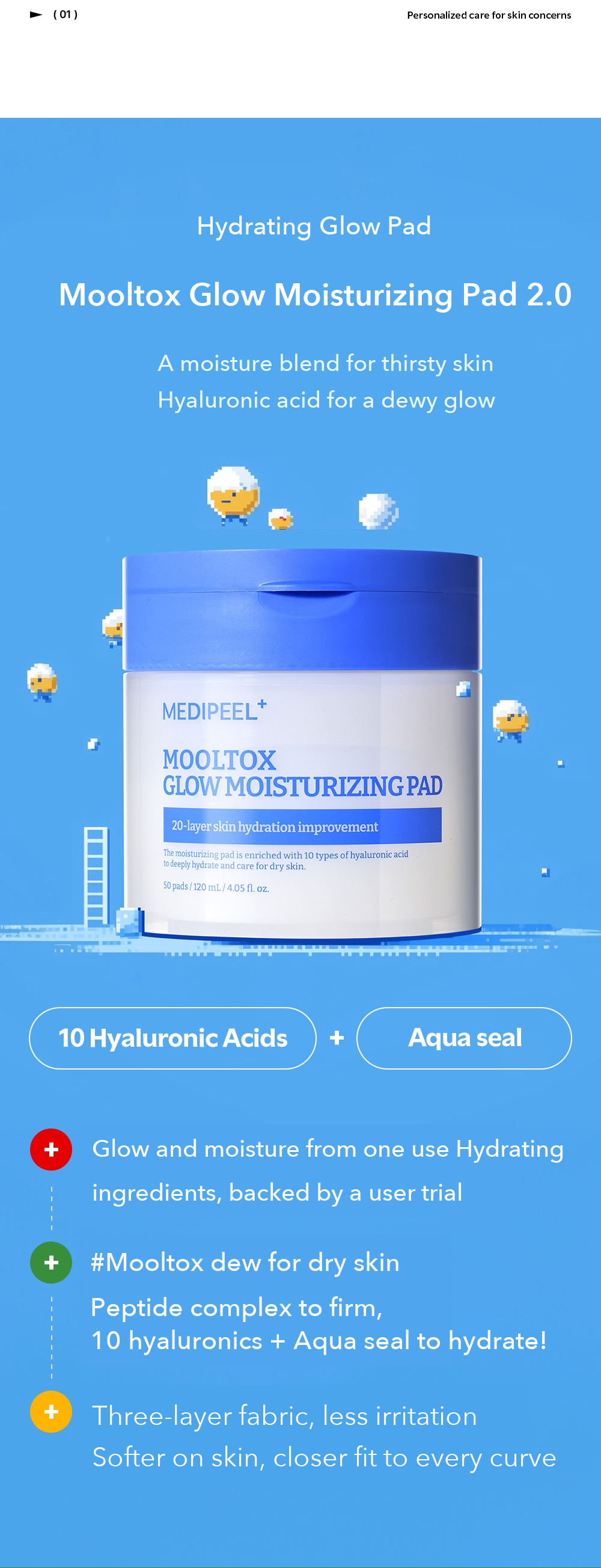MEDIPEEL Mooltox Glow Moisturizing Pad 2.0 (50 Pads) detail 02