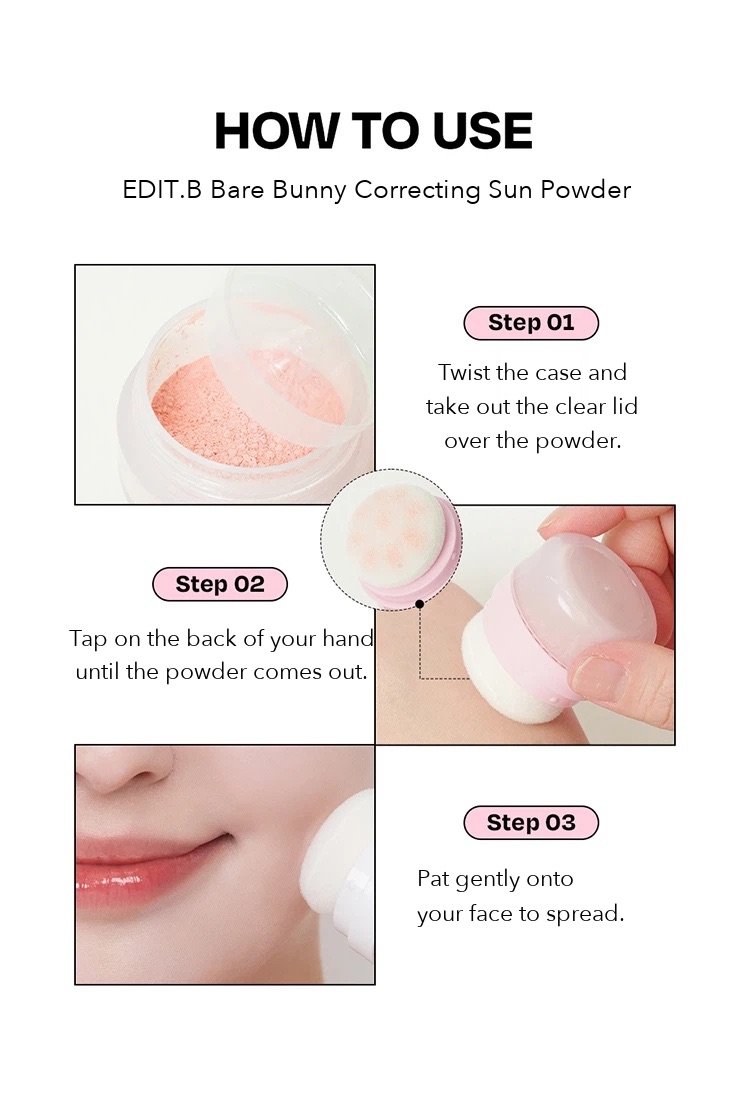 EDIT.B Bare Bunny Correcting Sun Powder detail 007