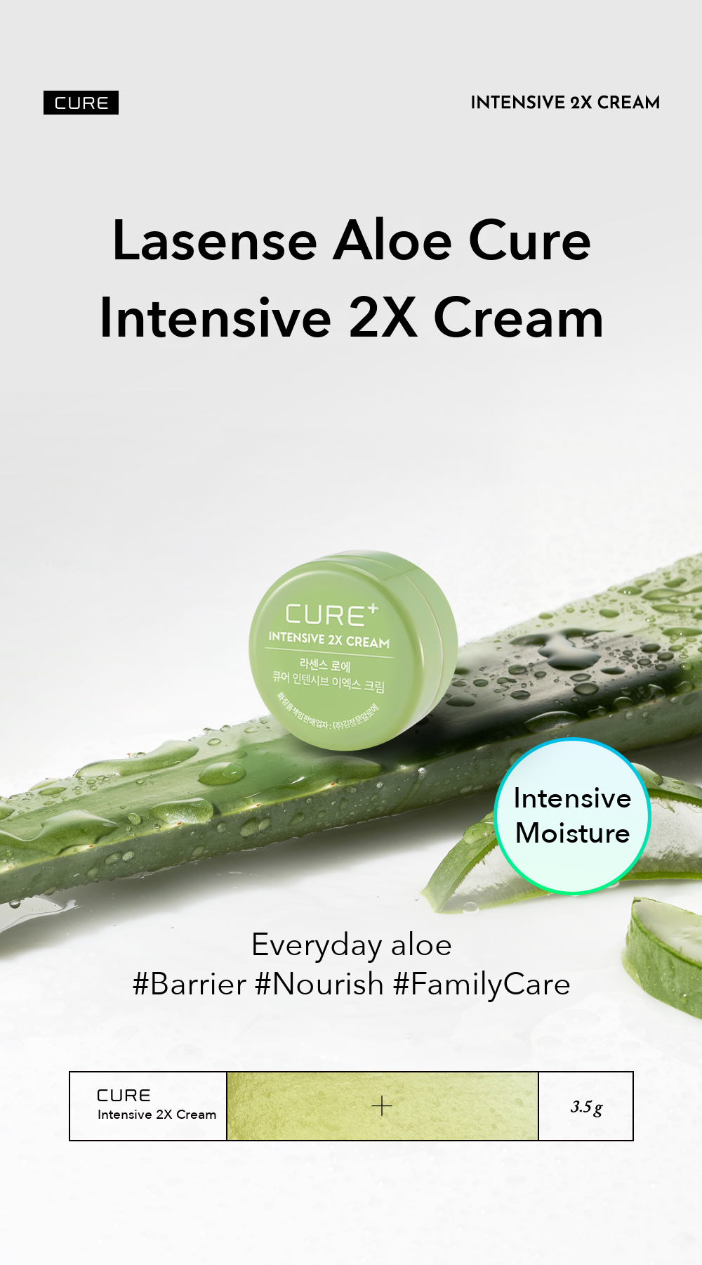 Kim Jeong Moon Aloe Lasense Aloe Cure Intensive 2X Cream 3.5g detail 01