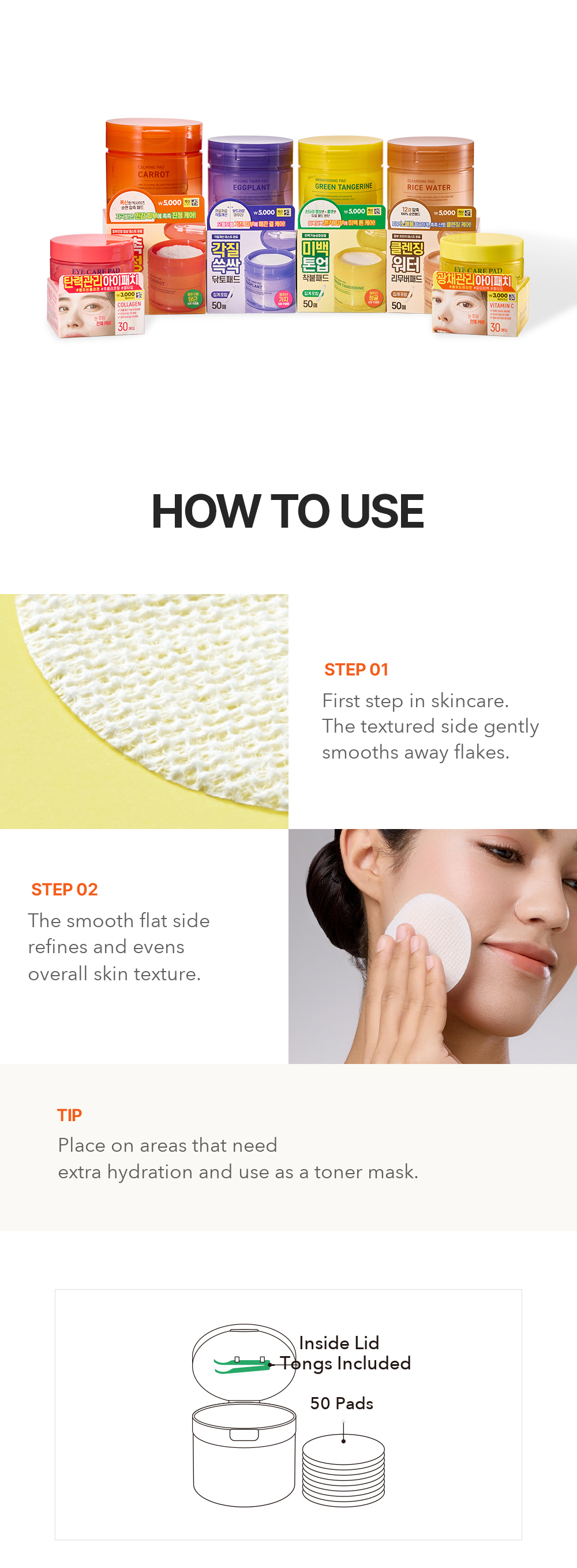 SOMISOME Green Tangerine Toning Pad 50 Pads 130g detail 14