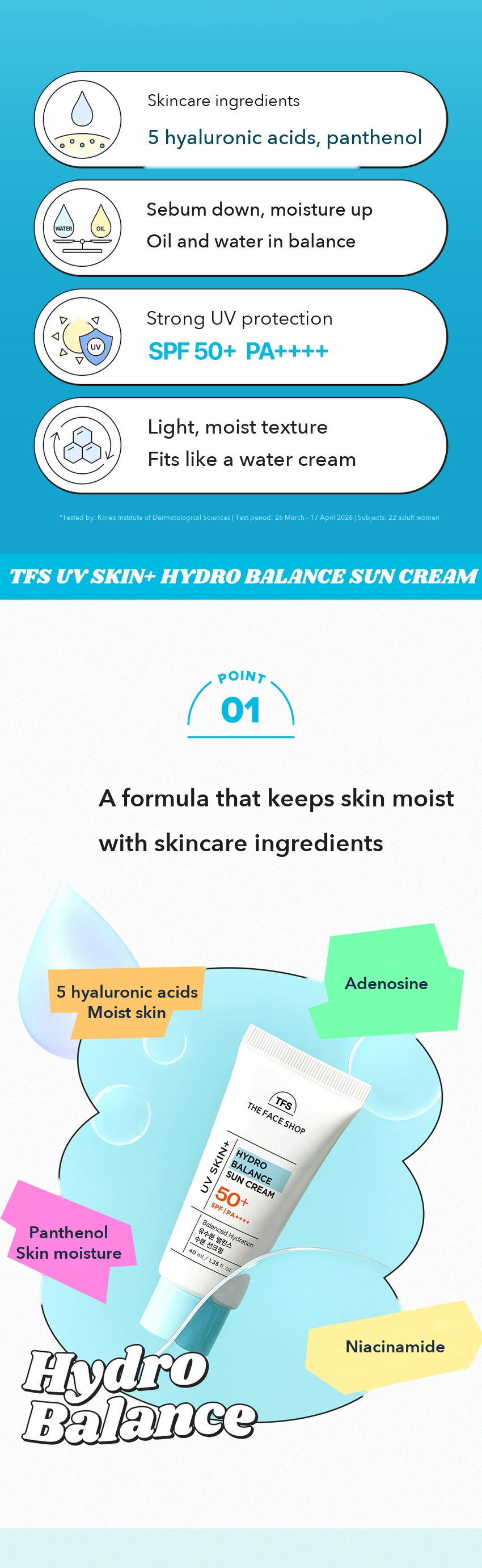 THE FACE SHOP UV Skin Plus Moisture Balance Sun Cream 40ml detail 02
