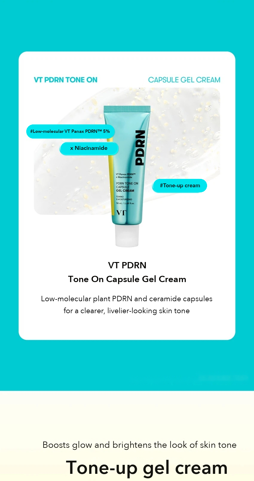 VT PDRN Tone On Capsule Gel Cream 50ml detail 02