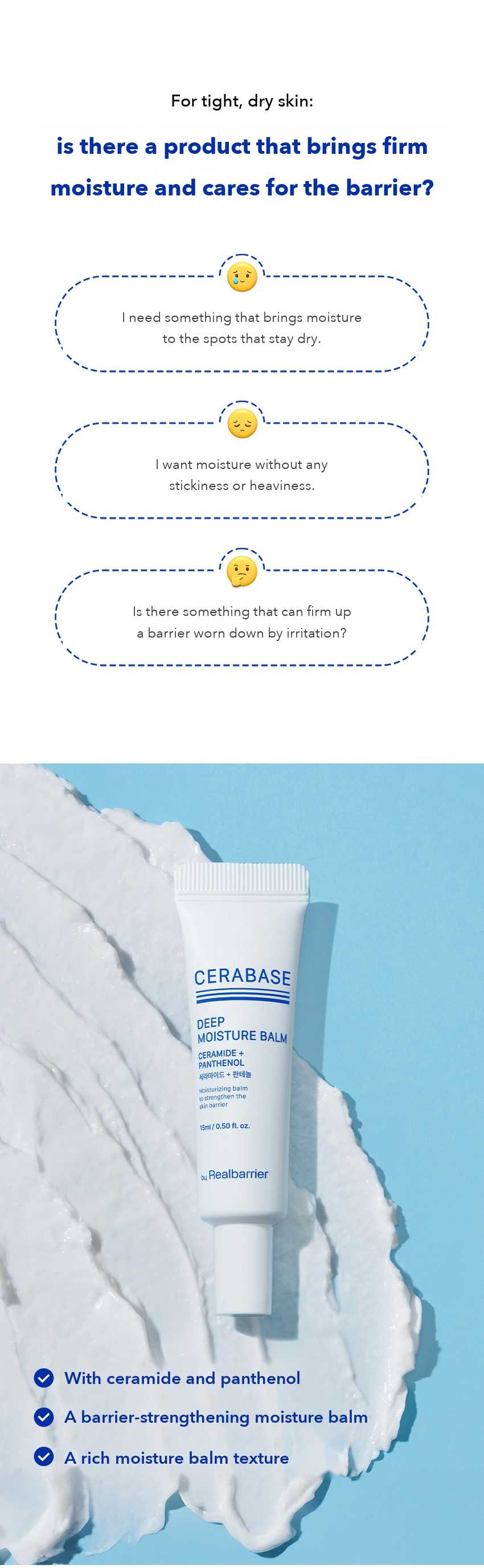 By Real Barrier Cerabase Deep Moisture Balm 15ml detail 02