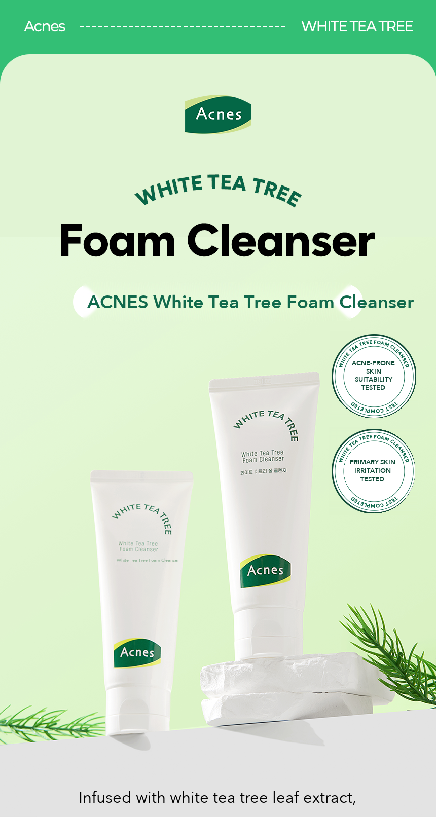 ACNES White Tea Tree Foam Cleanser 100ml detail 02