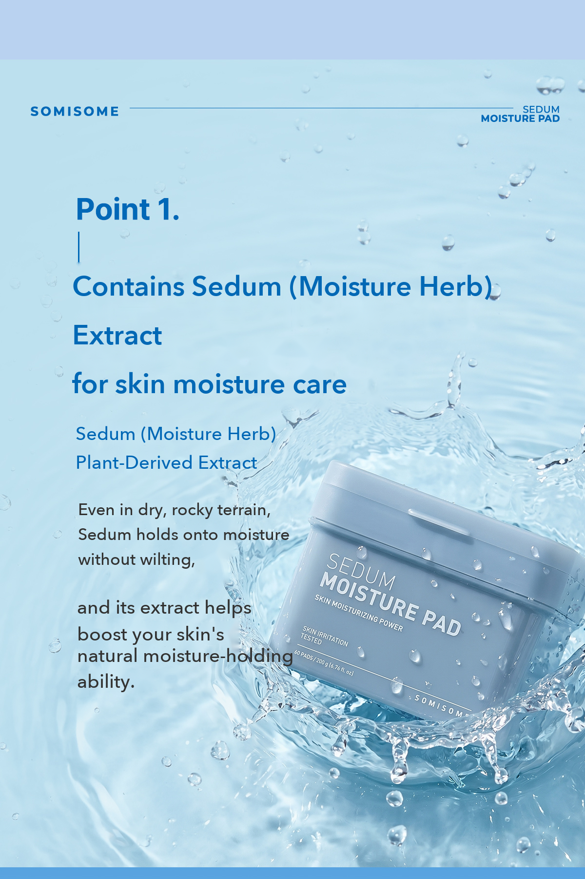 SOMISOME Moisture Herb Hydrating Square Pad 60 Pads 200g detail 03
