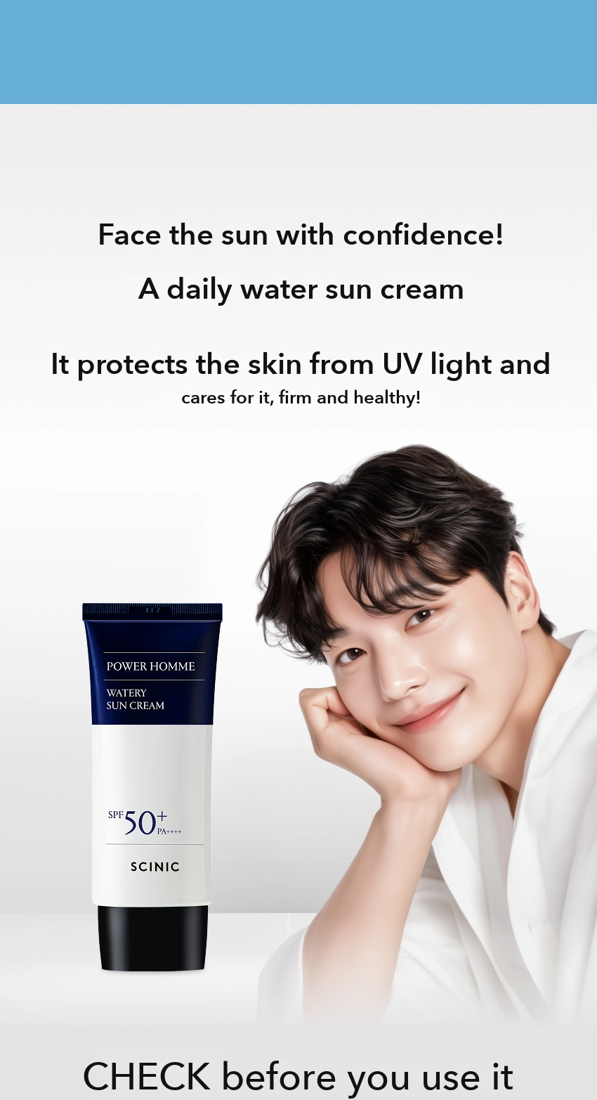 SCINIC Power Homme Watery Sun Cream detail 04