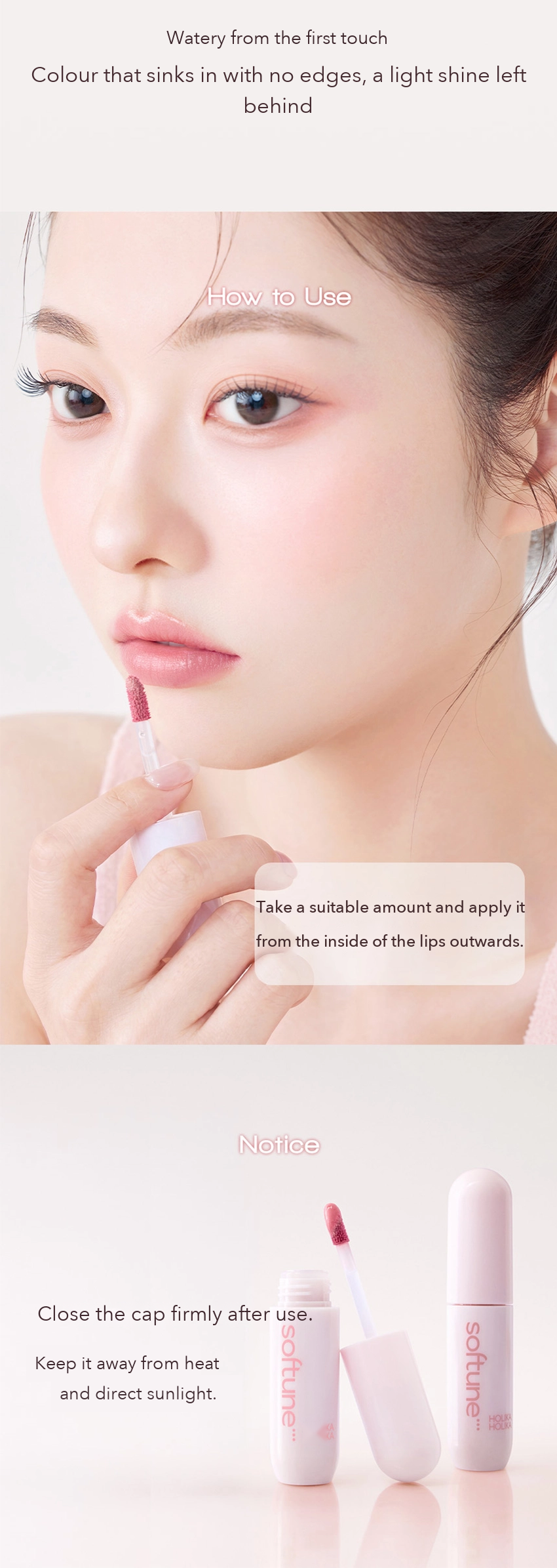Holika Holika Softune Nudie Water Tint detail 11