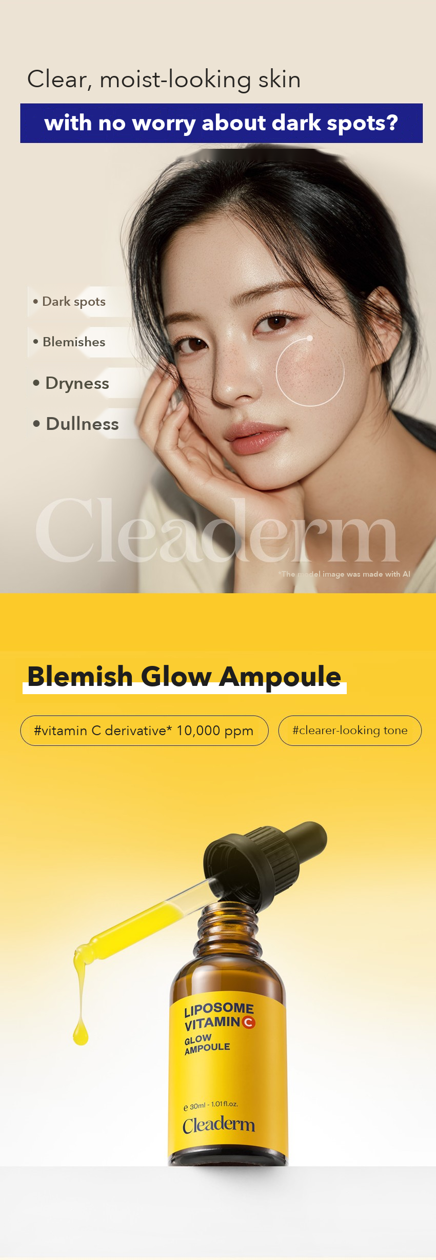 CLEADERM Liposome Vitamin C Blemish Glow Ampoule detail 02