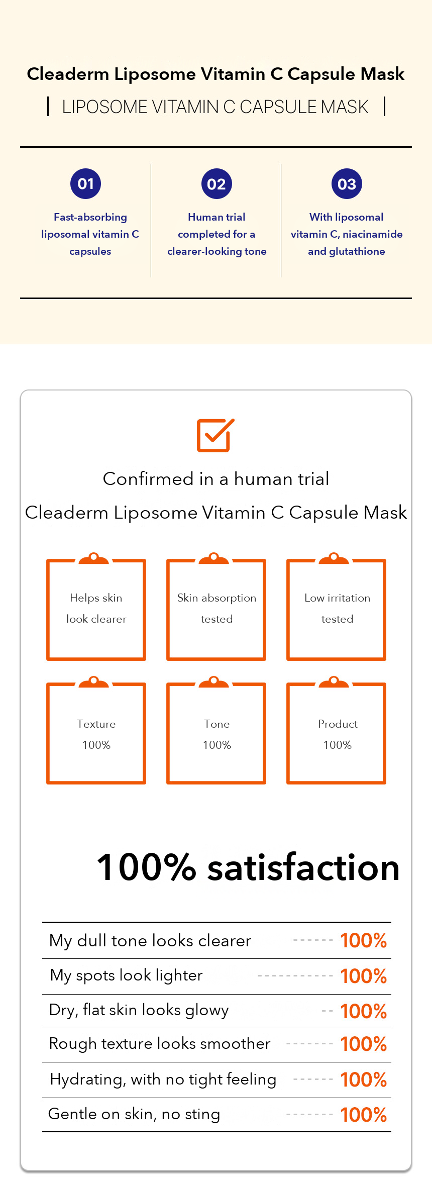 CLEADERM Liposome Vitamin C Blemish Glow Mask detail 03