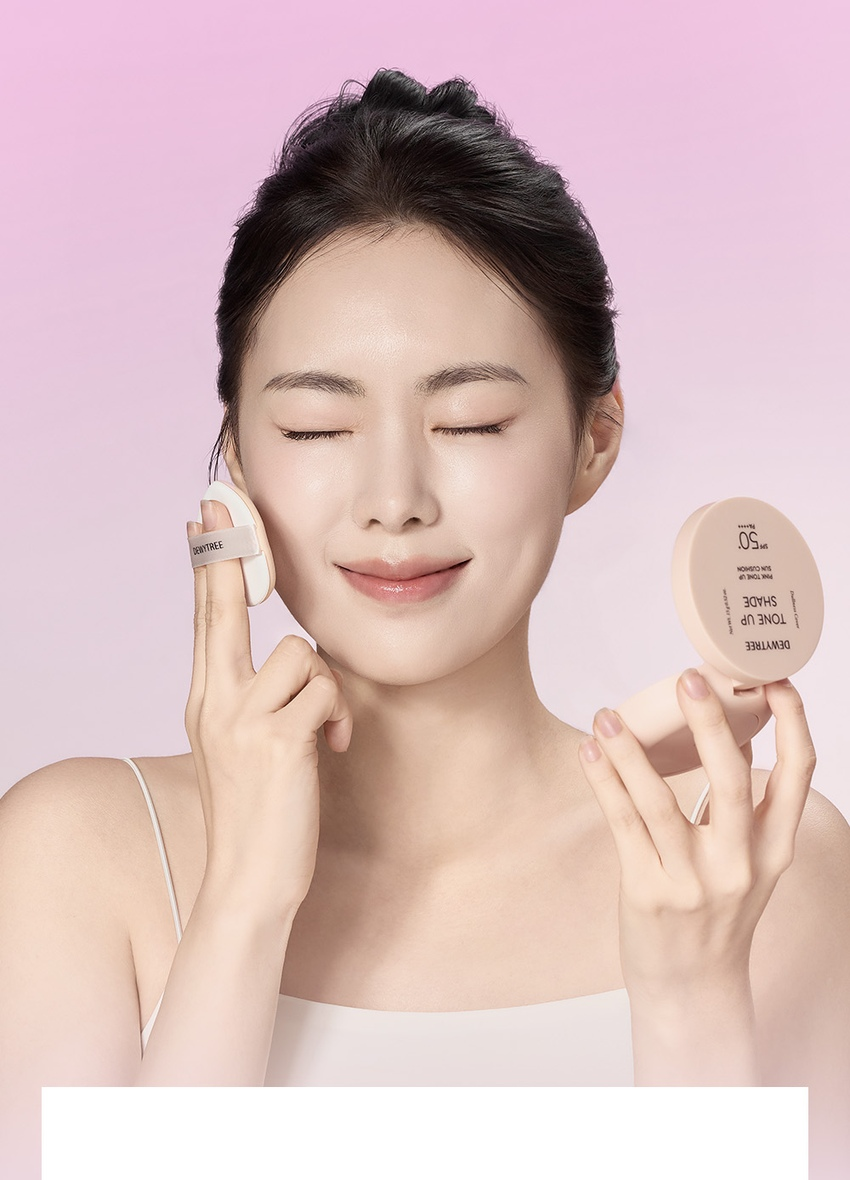 DEWYTREE Pink Tone-Up Sun Cushion detail 11