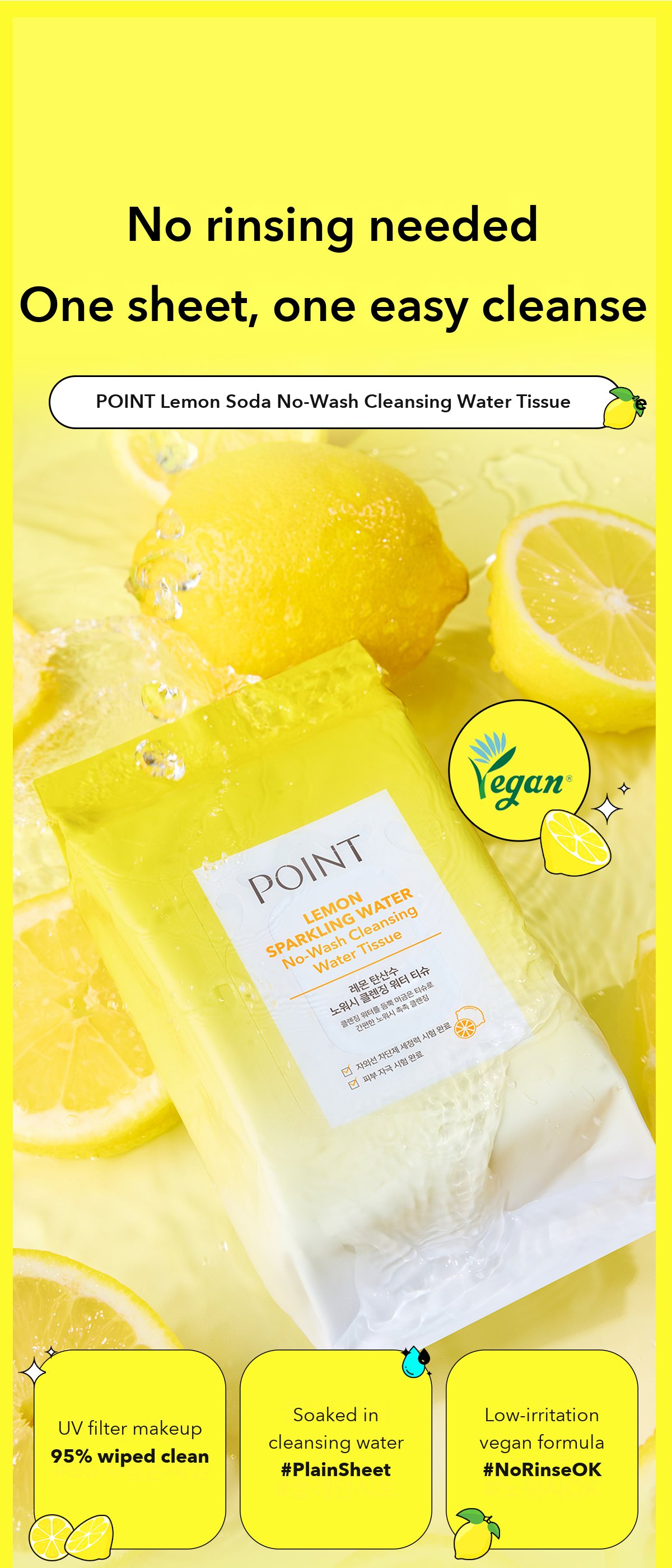 POINT Lemon Soda No-Wash Cleansing Water Tissue detail 01