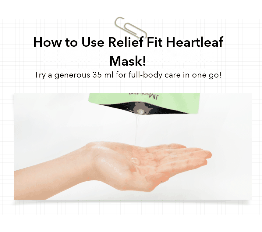 JMsolution Relief Fit Heartleaf Mask how to use