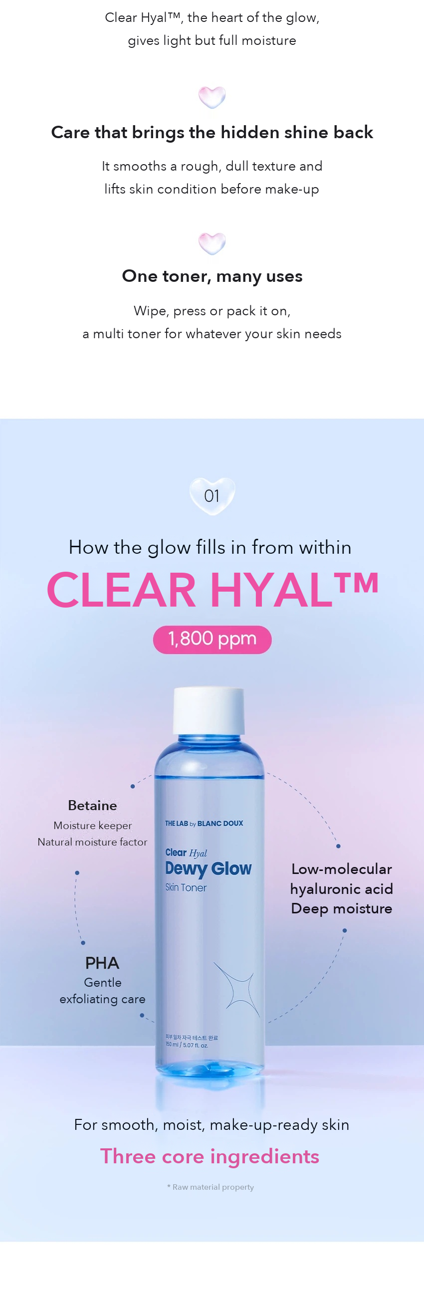 THE LAB by BLANC DOUX Clear Hyal Dewy Glow Toner detail 02