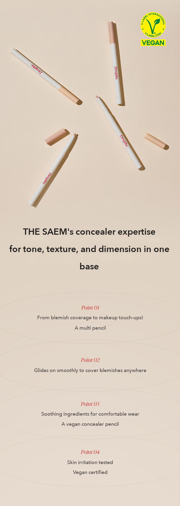 Dropbe Cover Pick Concealer Pencil Clear Beige detail 2