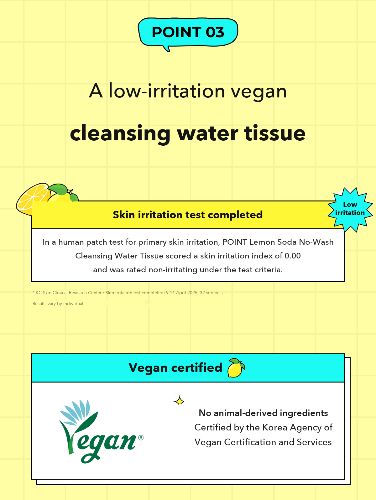 POINT Lemon Soda No-Wash Cleansing Water Tissue detail 10