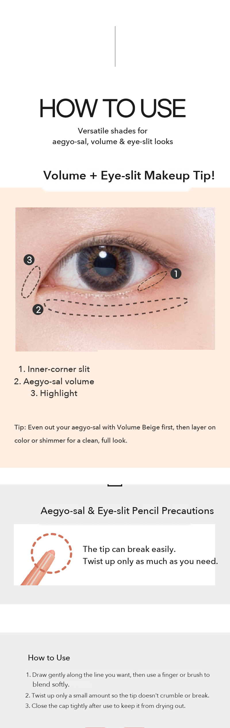 thebom Aegyo-sal Eye-slit Pencil Salmon Pink detail 05