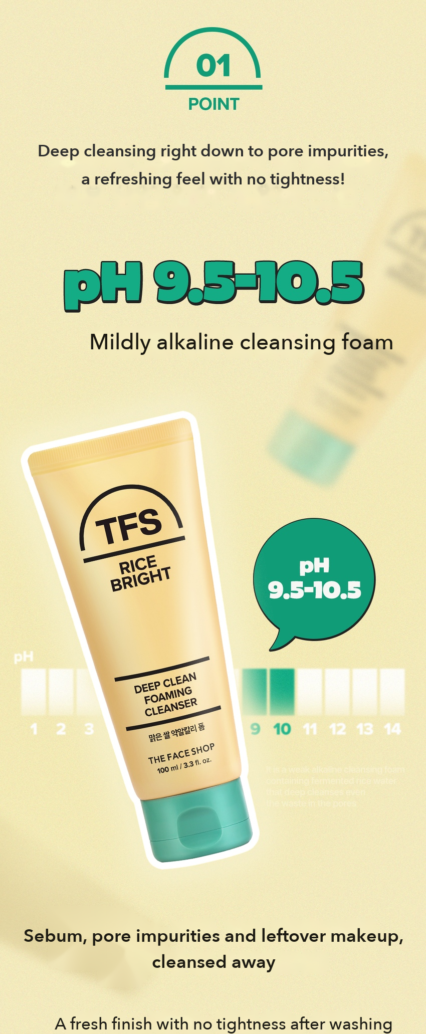THE FACE SHOP Rice Water Mildly Alkaline Foam detail 4