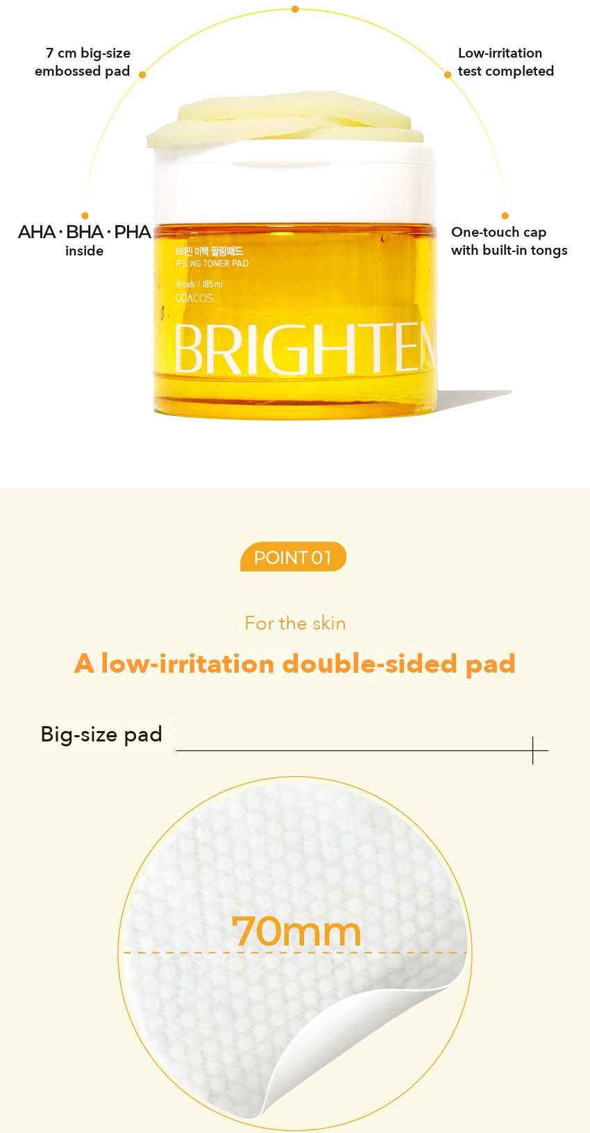 COACOS Vitamin Brightening Peeling Pad detail 3