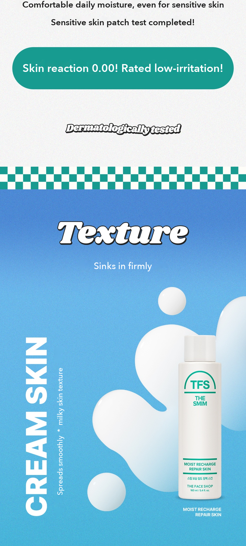 THE FACE SHOP The Smim Moist Recharge Repair Skin detail 08
