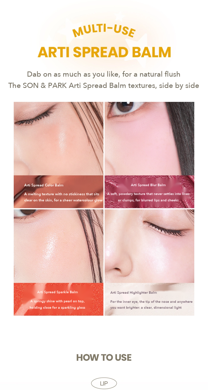 Son & Park Arty Spread Sparkle Balm how to use