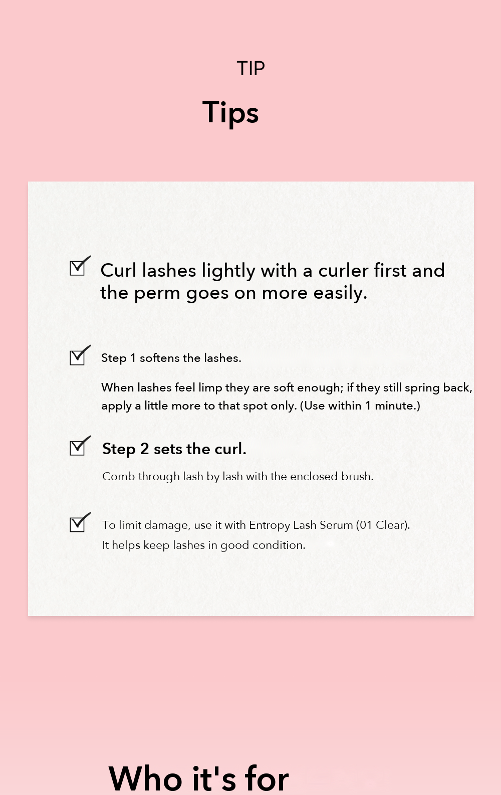 Entropy Self Eyelash Perm Kit tips