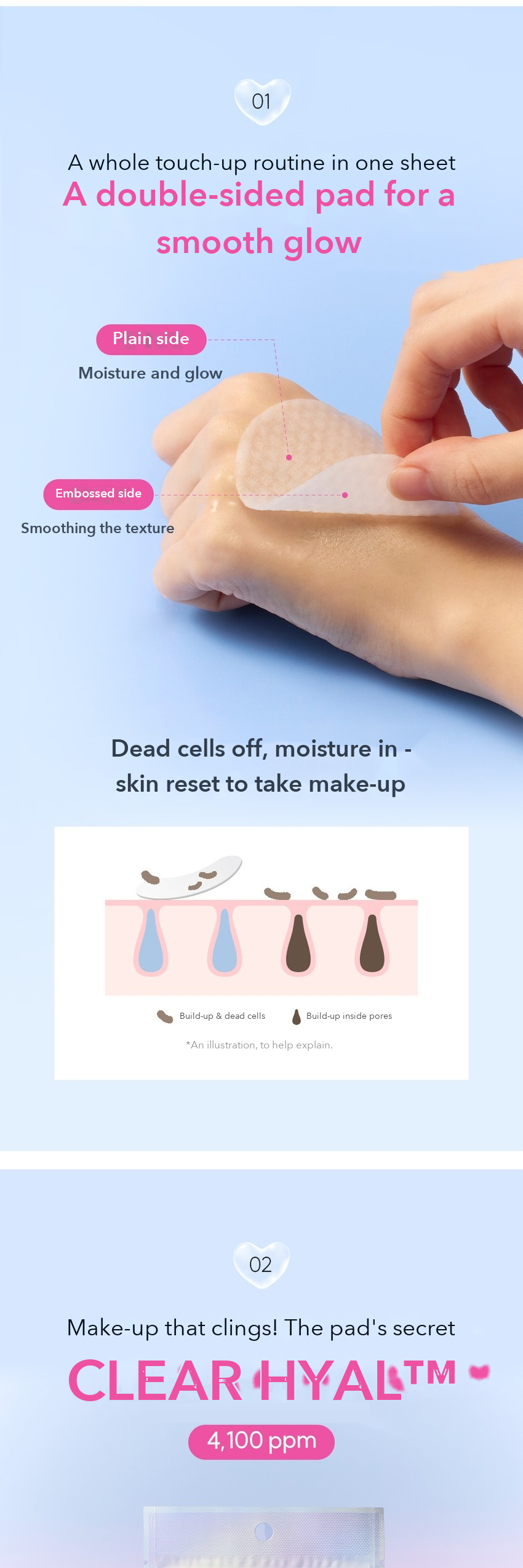 THE LAB by BLANC DOUX Clear Hyal Dewy Glow Toner Pad detail 03
