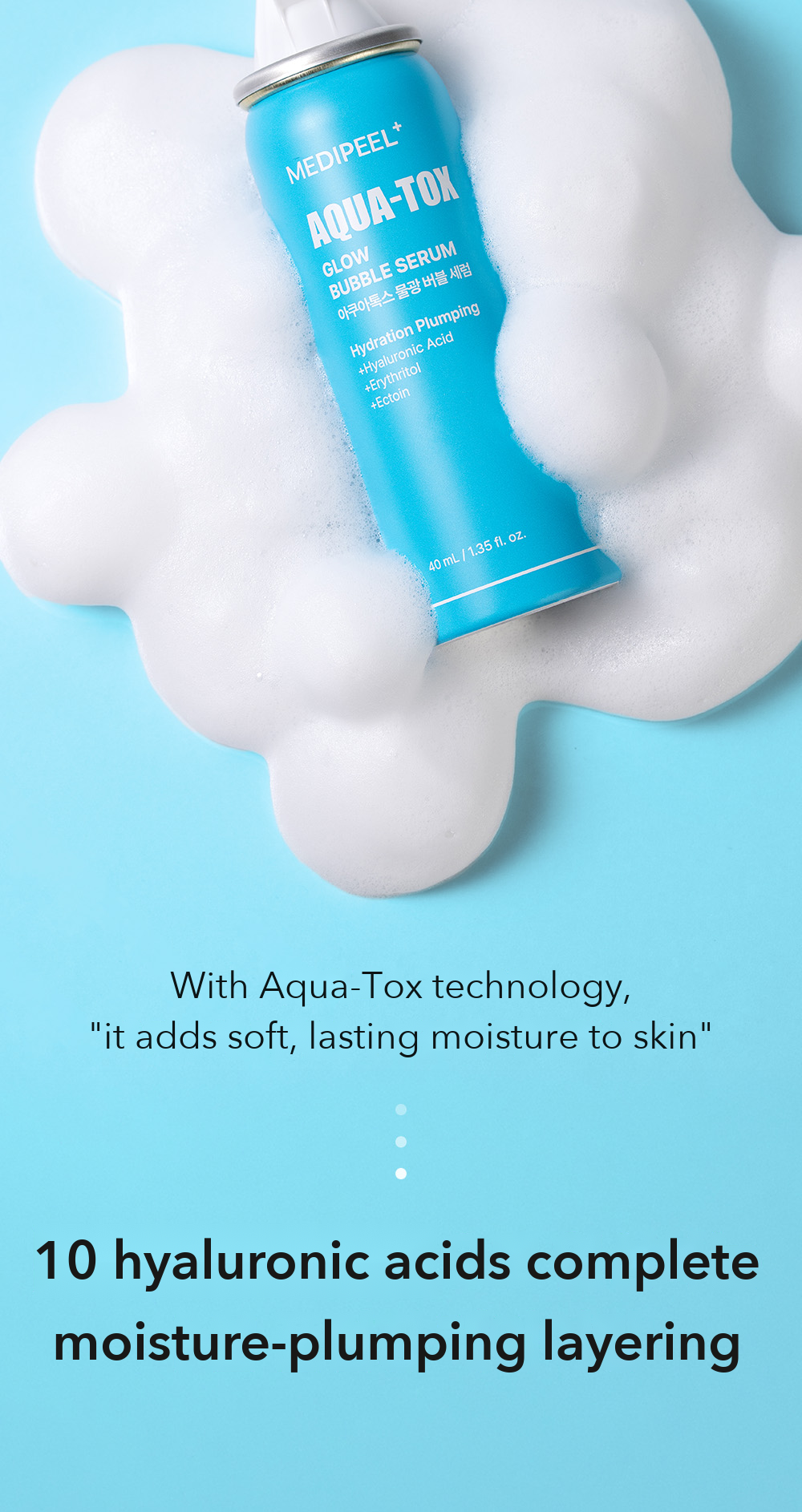 MEDIPEEL Aqua-Tox Glow Bubble Serum 40ml product information