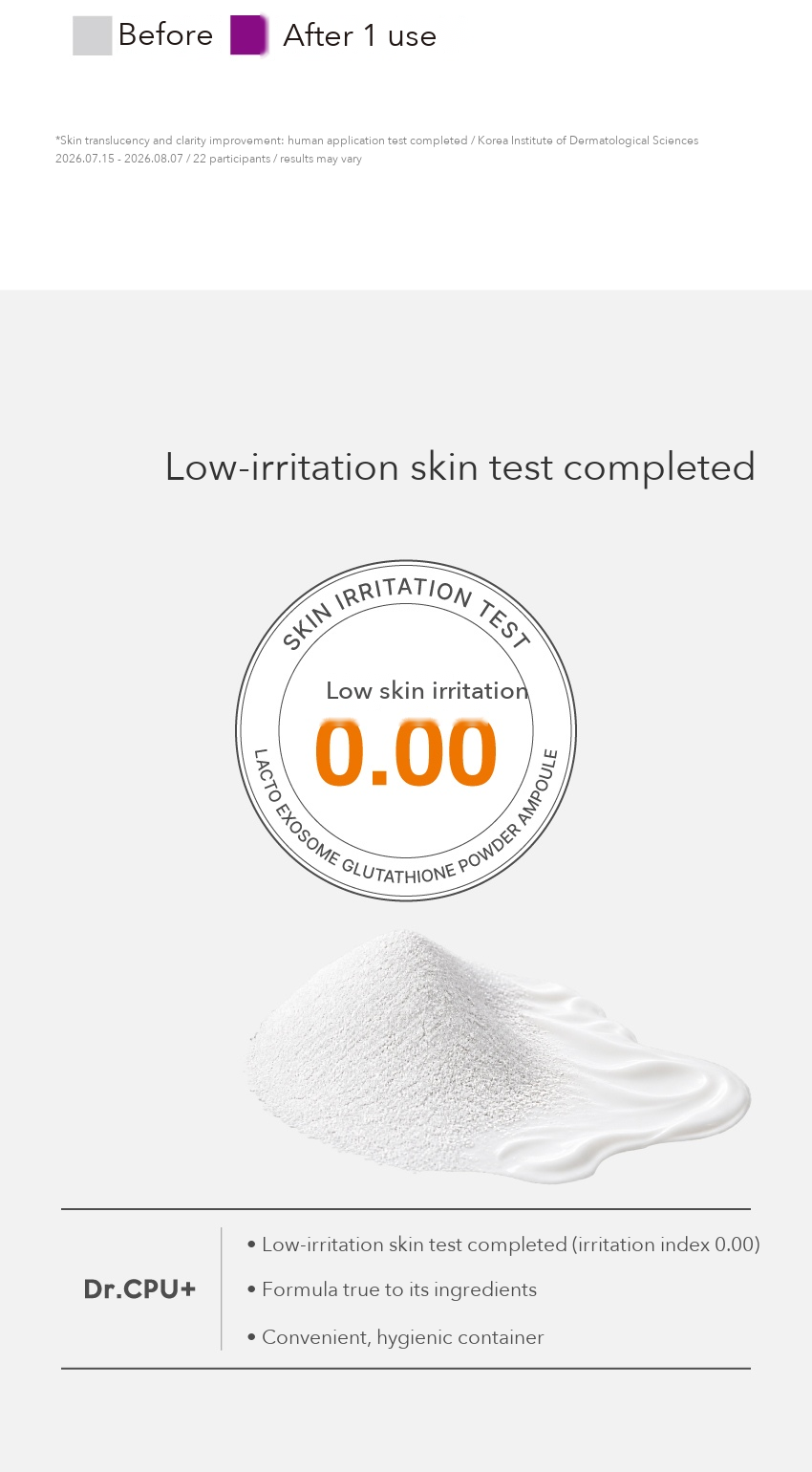 Dr.CPU+ Lacto Exosome Glutathione Powder Ampoule detail 06