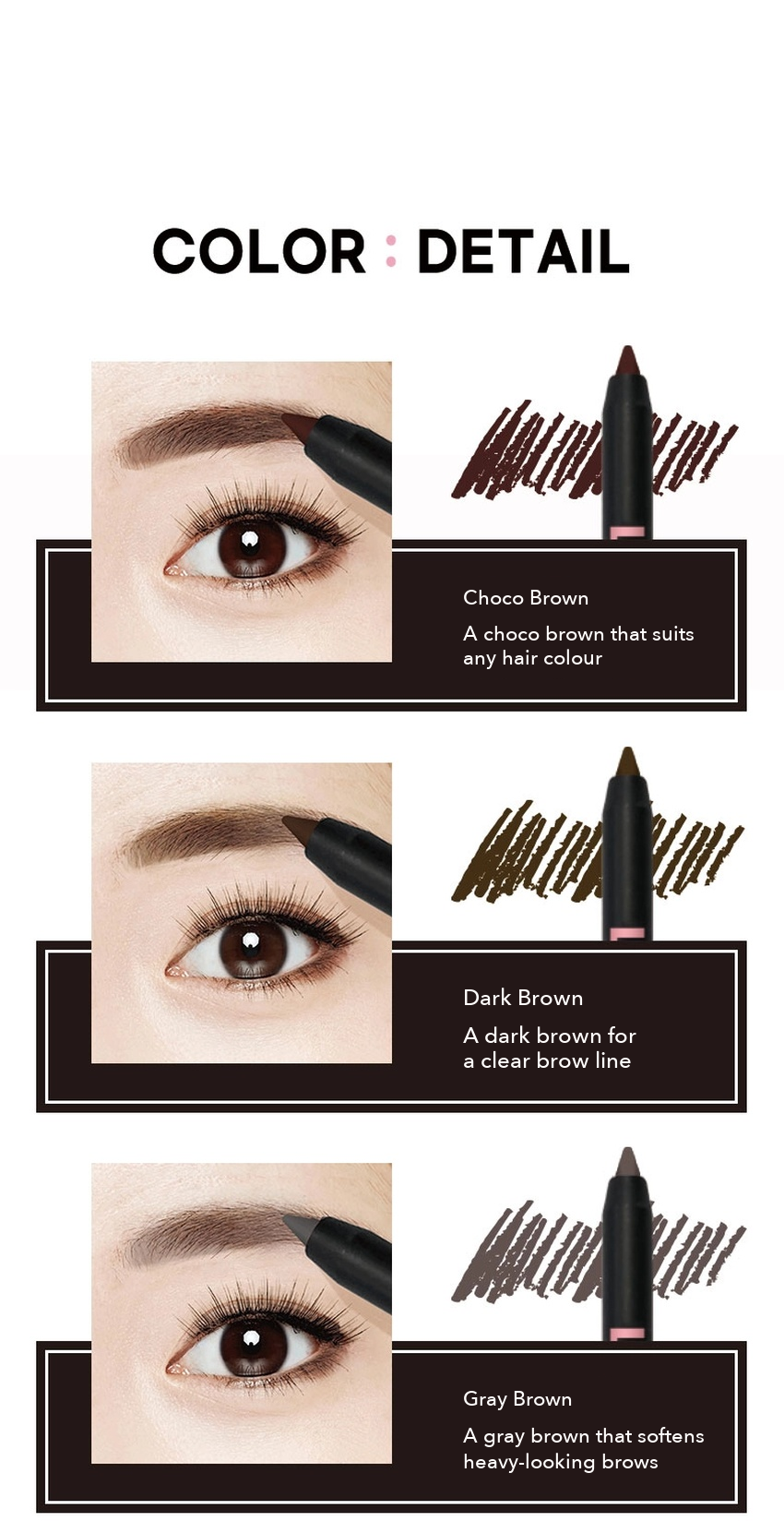 DAISO Pencil & Brush Eyebrow detail 05