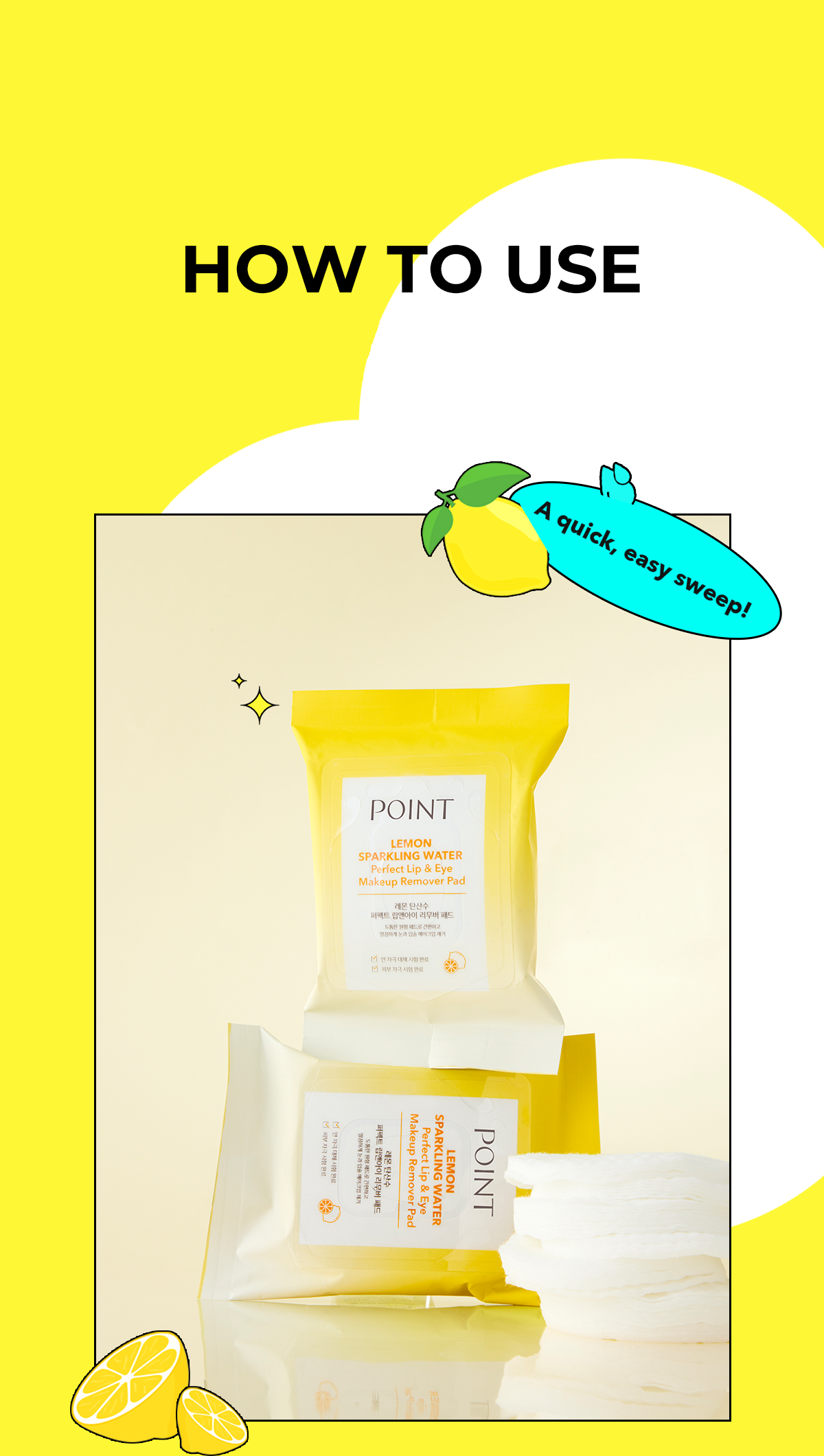 POINT Lemon Soda Lip & Eye Remover Pad detail 08