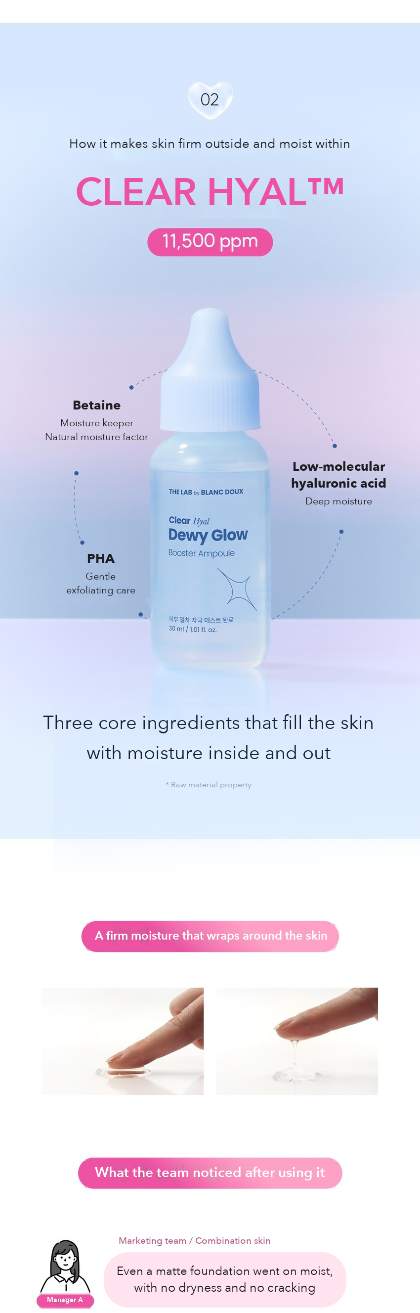 THE LAB by BLANC DOUX Clear Hyal Dewy Glow Booster Ampoule detail 04