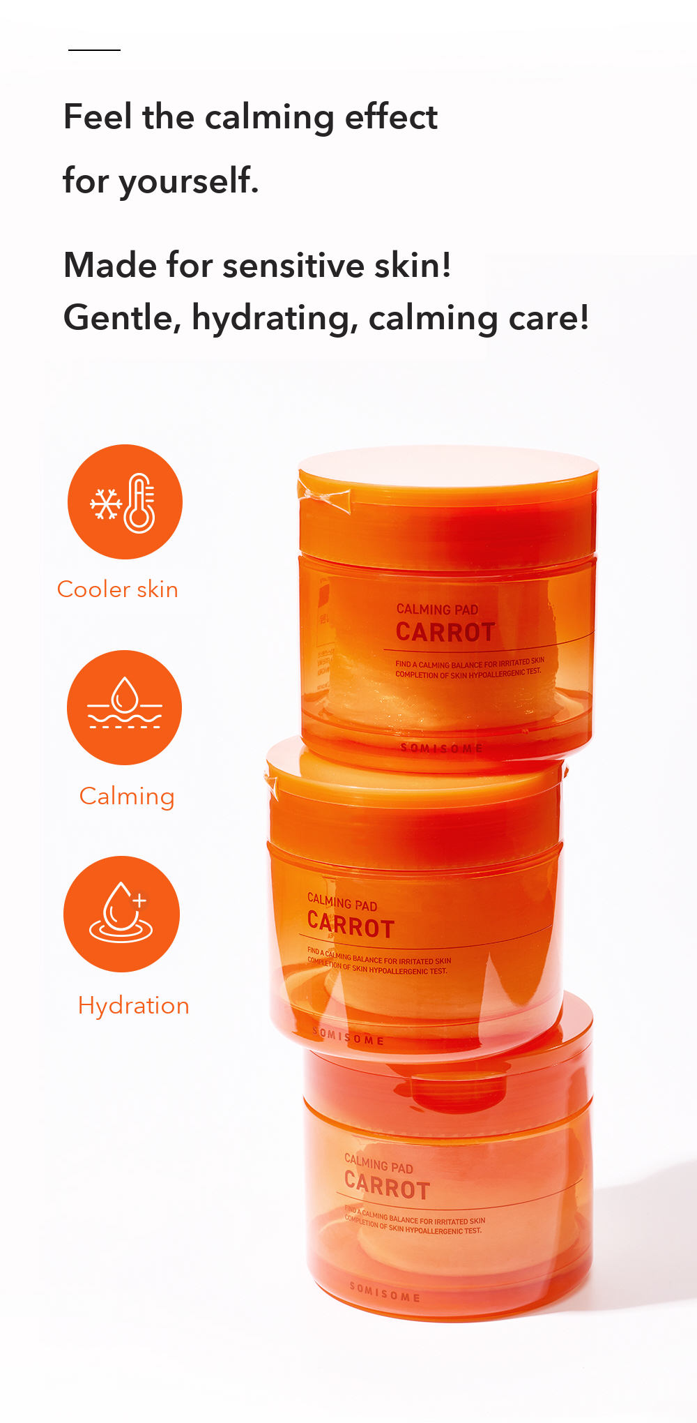 SOMISOME Carrot Calming Pad 40 Pads 195g detail 11