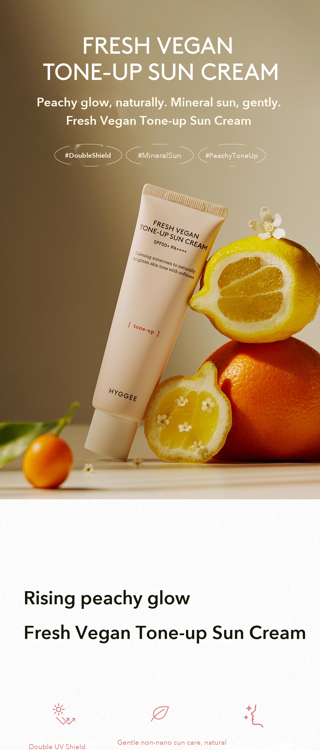 HYGGEE Fresh Vegan Tone-Up Sun Cream detail 1