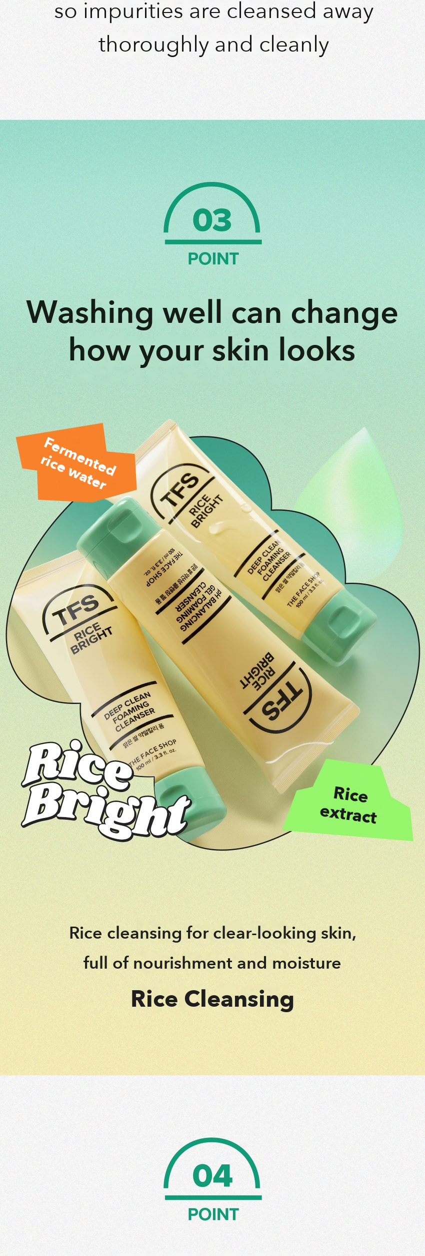 THE FACE SHOP Rice Water Mildly Alkaline Foam detail 6