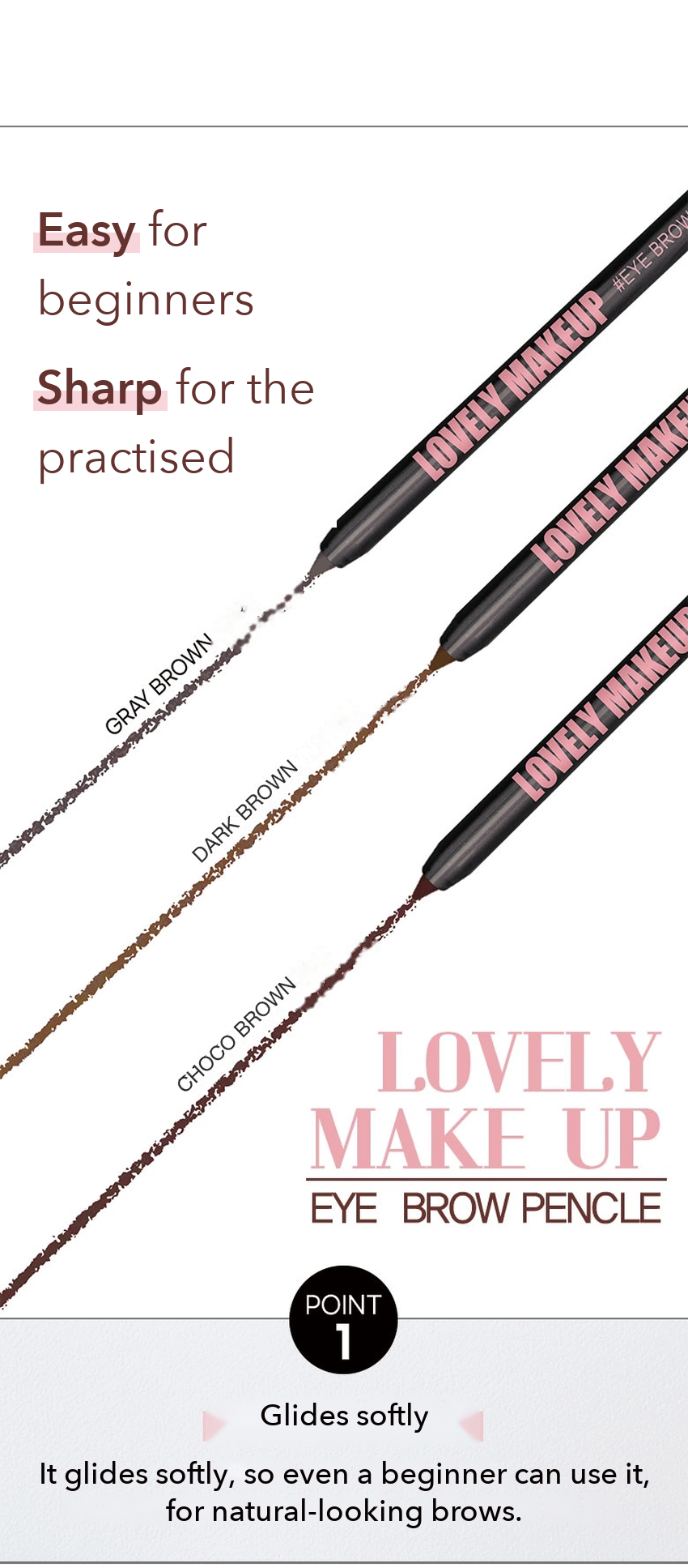 DAISO Pencil & Brush Eyebrow detail 03