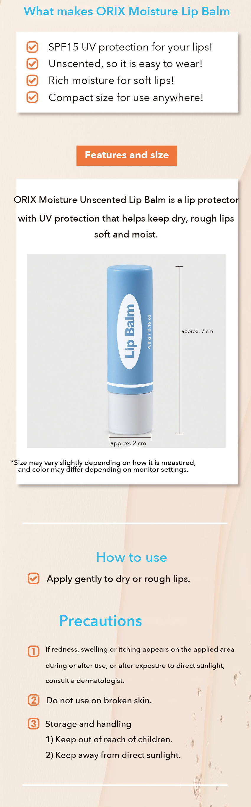 ORIX Moisture Lip Balm detail 3