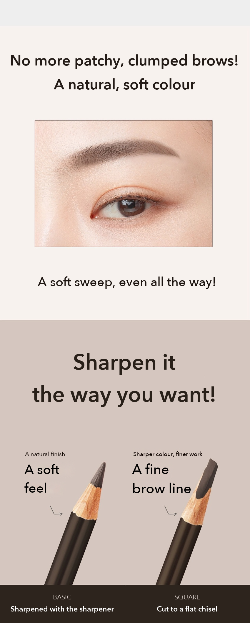 DAISO Hard Wood Brow Pencil Gray Brown detail 04