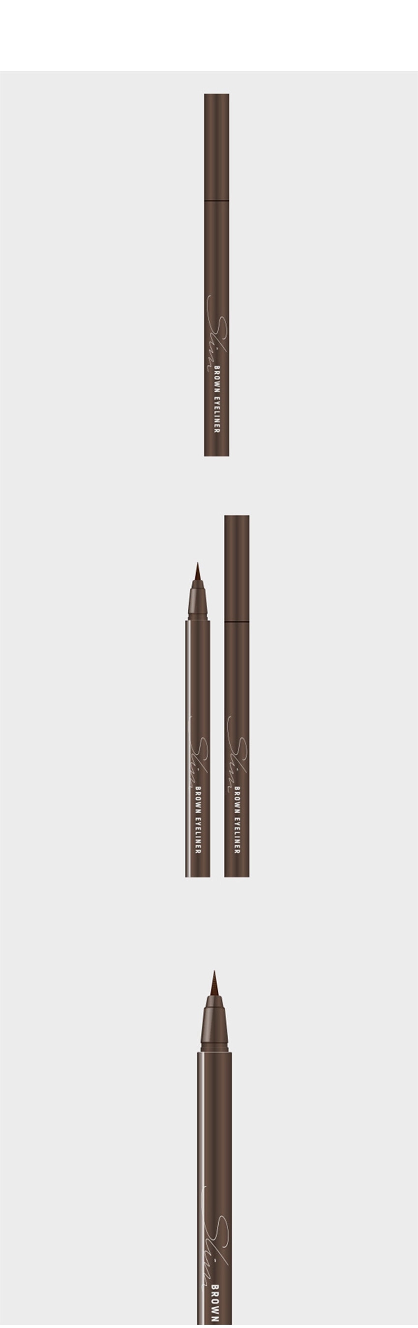 DAISO Felt Long Slim Liner Brown detail 02