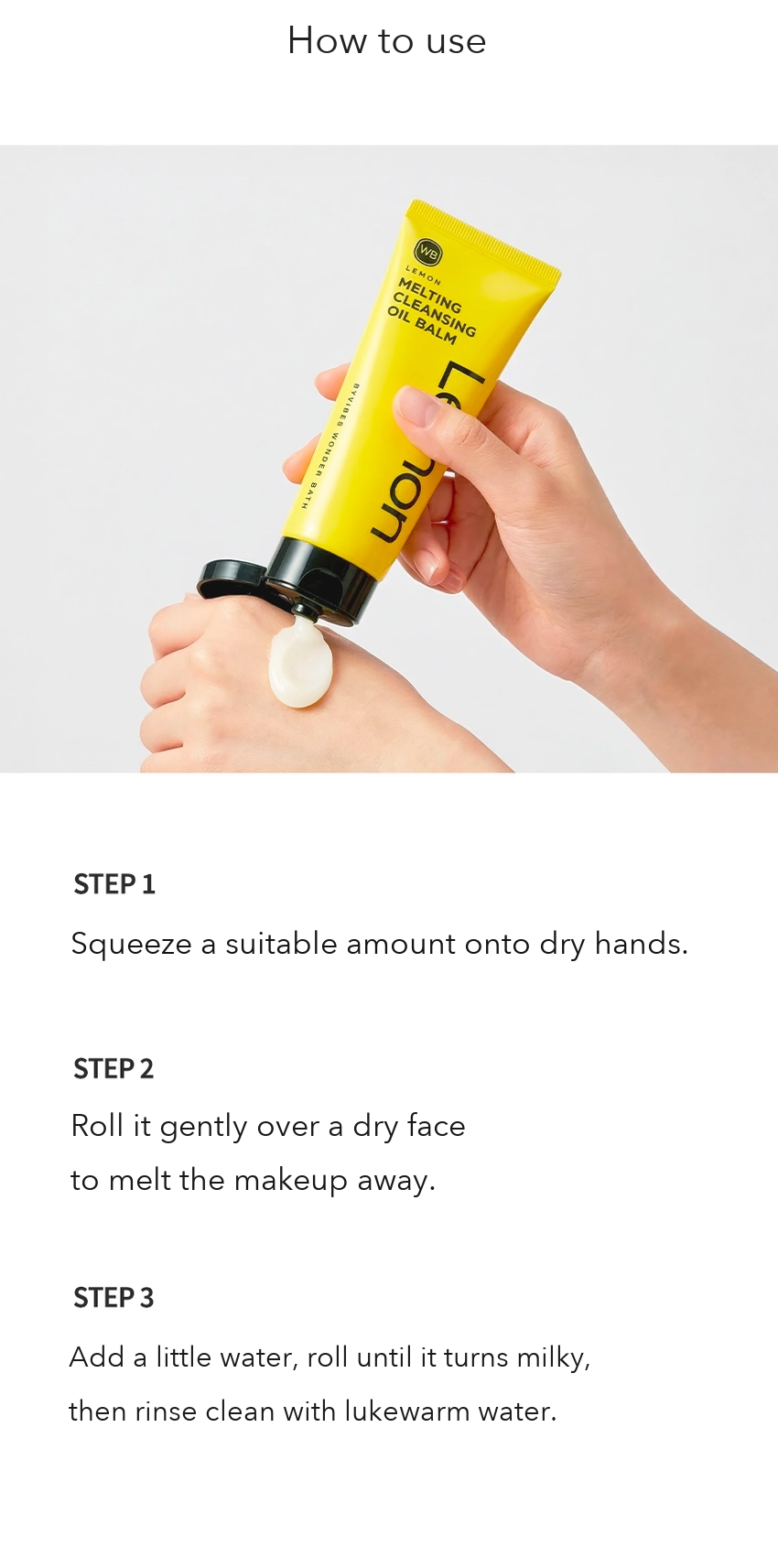 Wonder Bath Lemon Melting Cleansing Oil Balm detail 6
