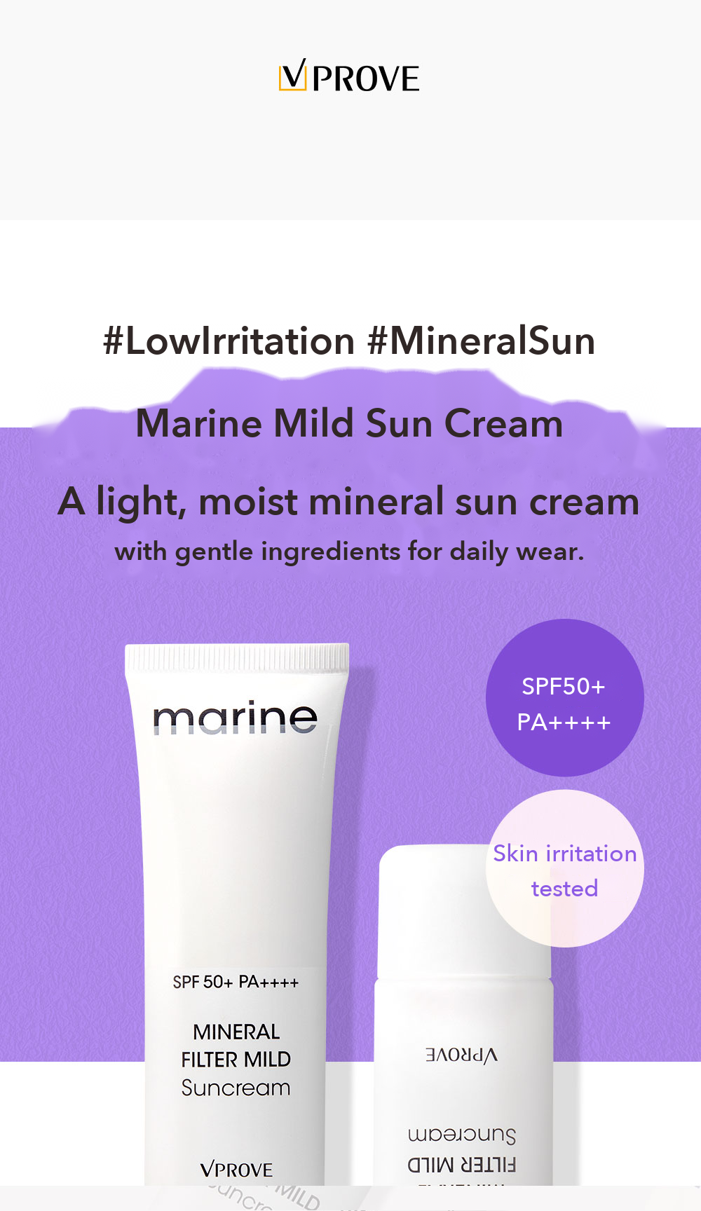 VPROVE Marine Mineral Mild Sun Cream detail 02