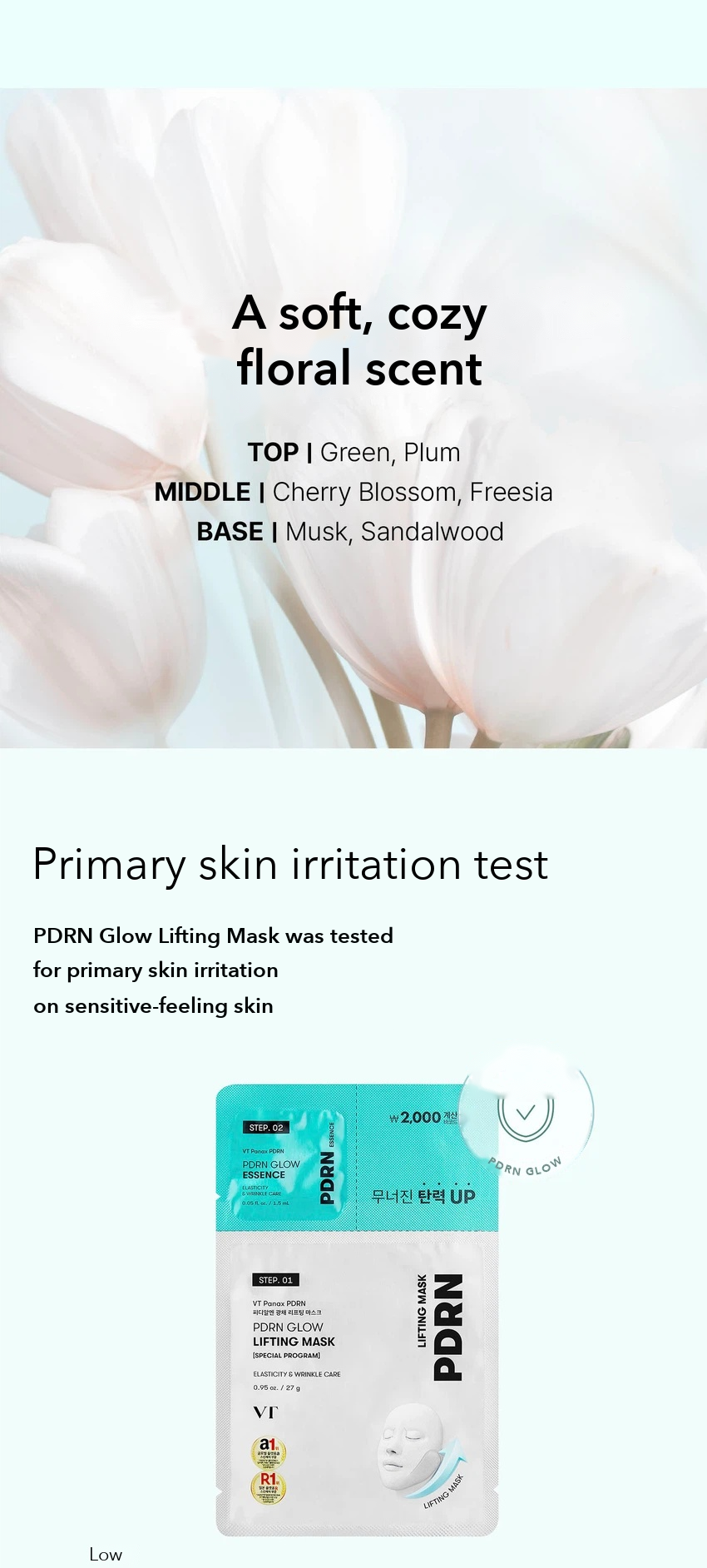VT PDRN Glow Lifting Mask 27g + Glow Essence 1.5ml detail 10