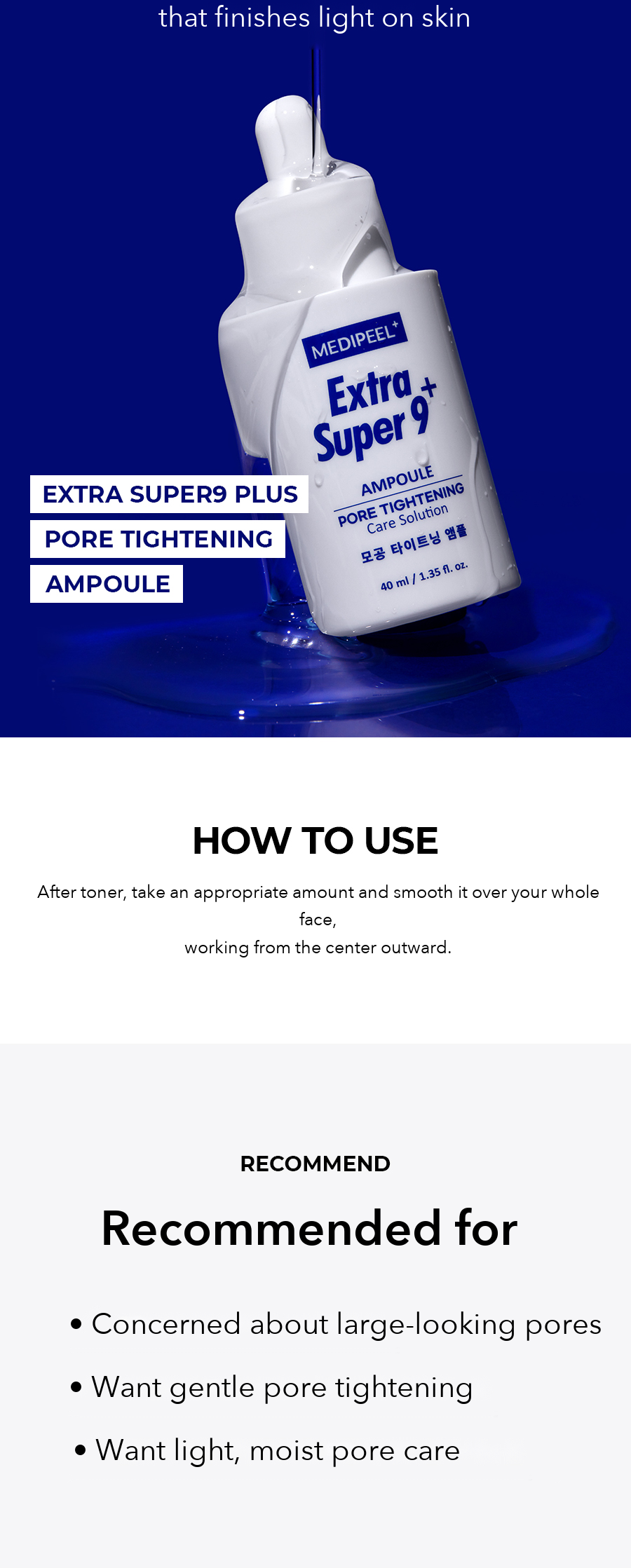 MEDIPEEL Extra Super 9 Plus Pore Tightening Ampoule 40ml detail 05