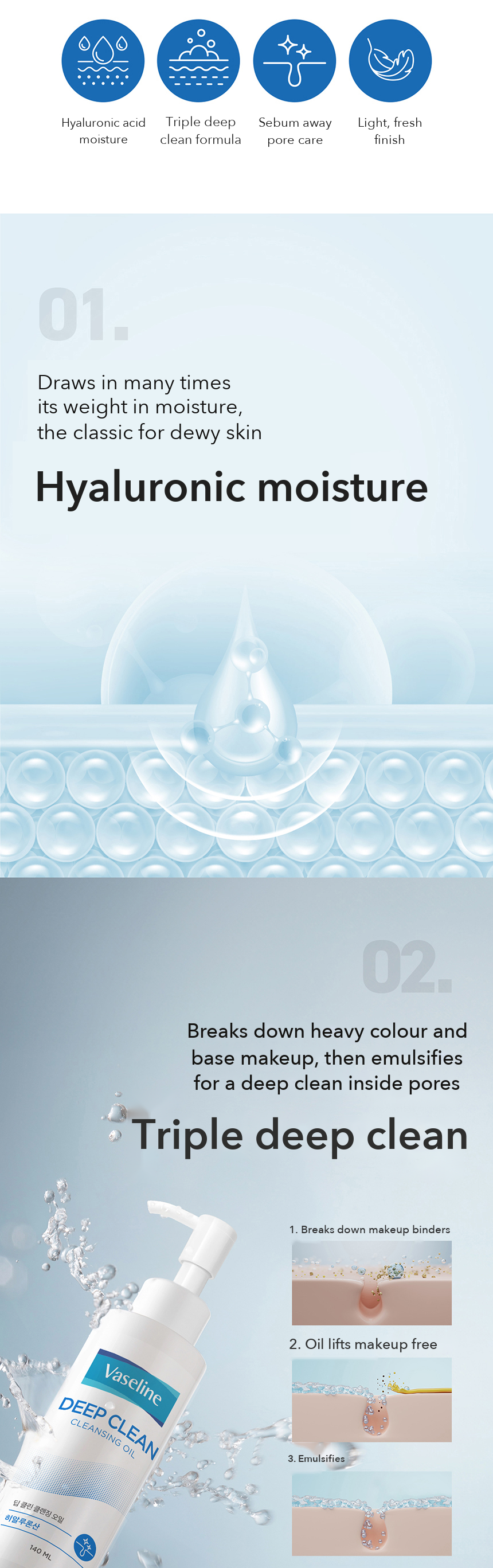 Vaseline Deep Clean Cleansing Oil detail 2