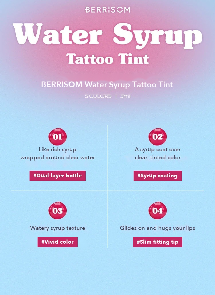 BERRISOM Water Syrup Tattoo Tint 3ml detail 03