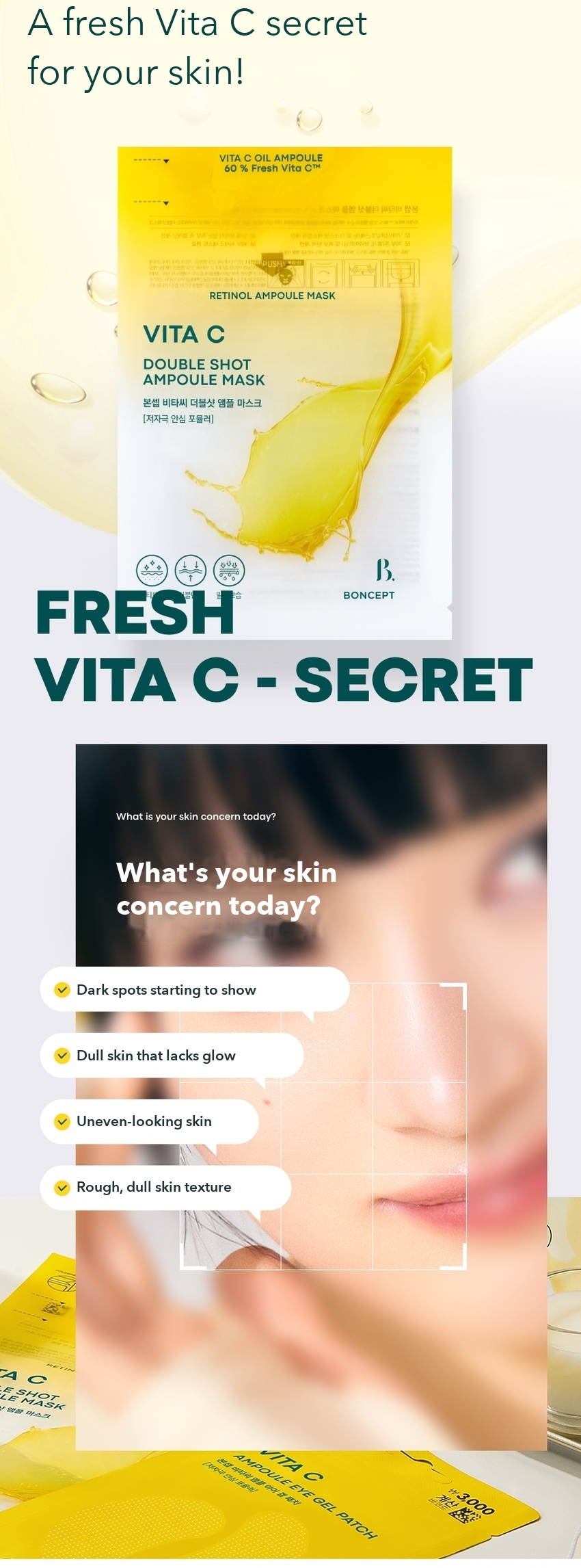 BONCEPT Vita C Double Shot Ampoule Mask detail 03