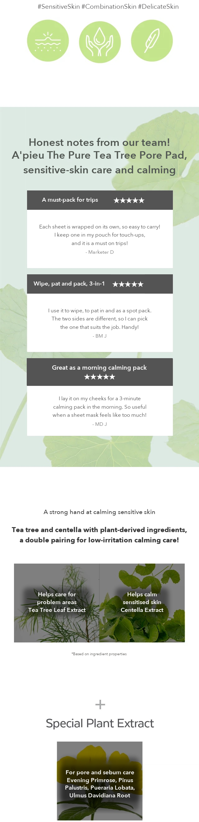 A'PIEU The Pure Tea Tree Pore Pad detail 2