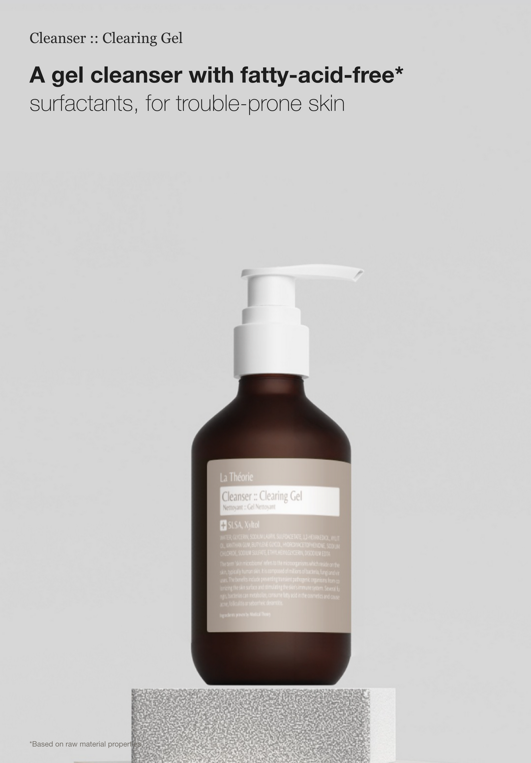LA THEORIE Cleanser Clearing Gel detail 01
